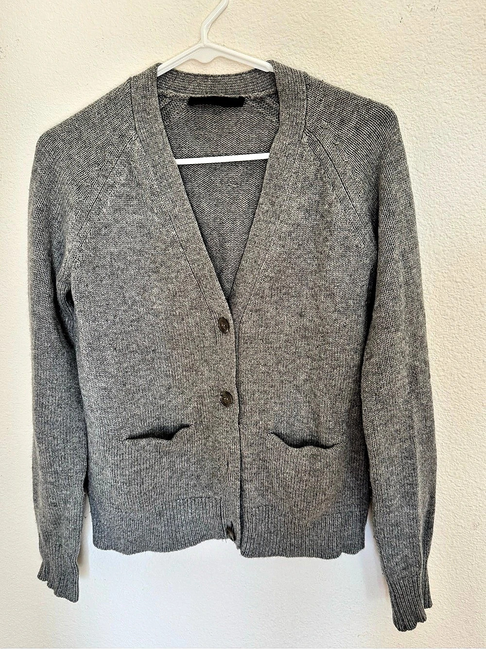 Jenni Kayne cashmere Gray Knit Button-Front Cardigan Size x-Small
